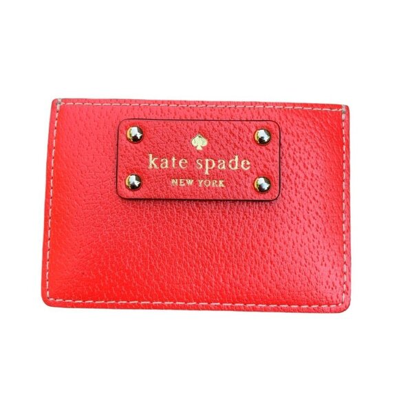 Kate Spade Card Holder Wallet Red - Picture 1 of 5